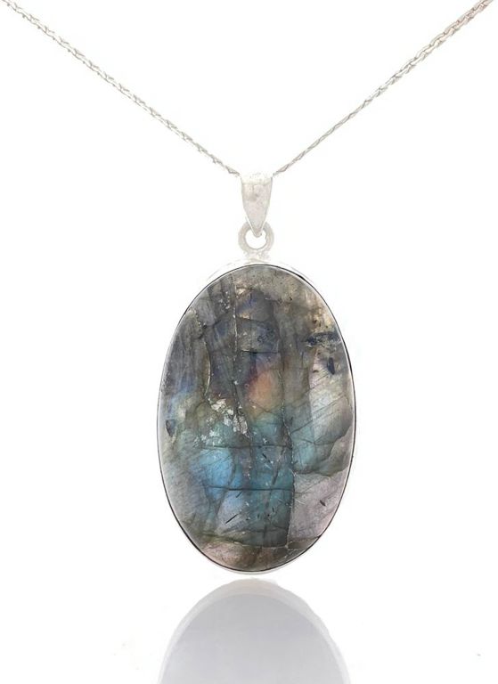 Silver Labradorite Pendant Necklace