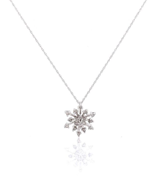 10k/14k Gold Diamond Snowflake Pendant Necklace