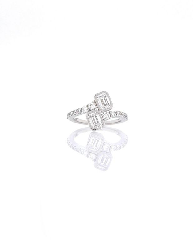 14k Gold Lab Diamond Bypass Ring