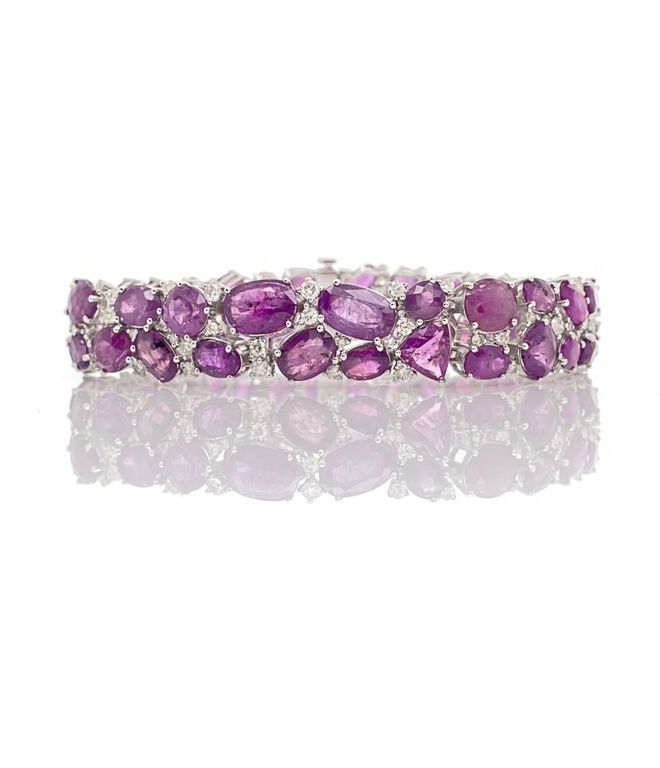 Platinum Sapphire Diamond Bracelet