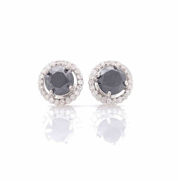 14k White Gold Diamond Earrings