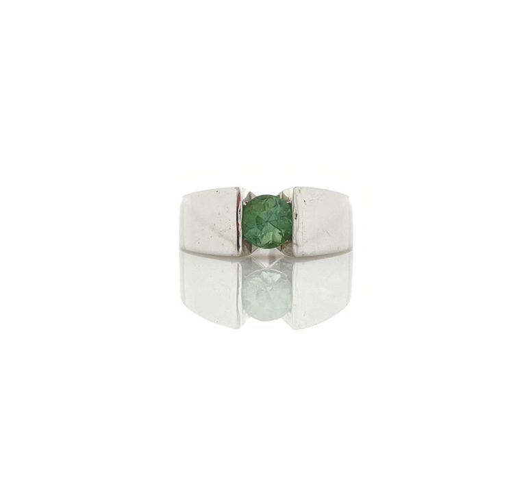Platinum Green Tourmaline Ring