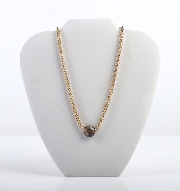14k Yellow Gold Smoky Quartz Necklace