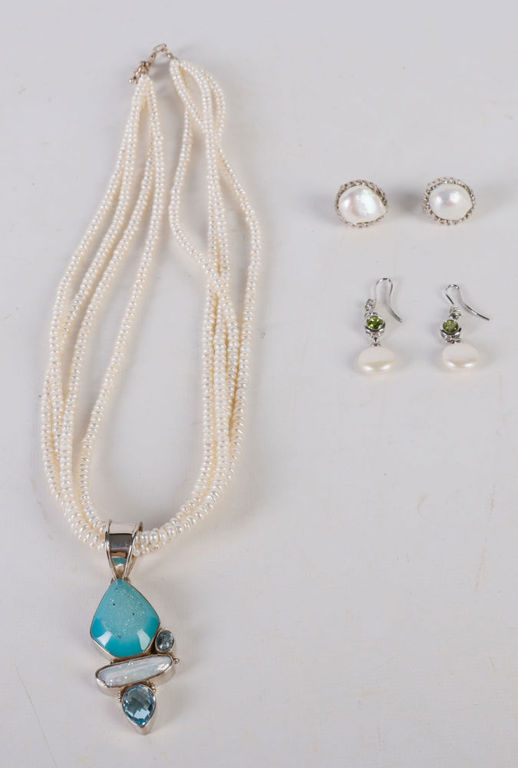 Freshwater Pearl and Multi-Stone Jewelry Set