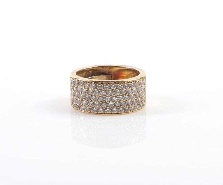 18k Yellow Gold Diamond Pave Band