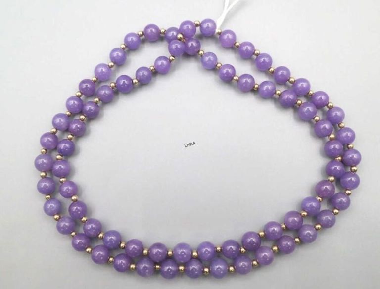 14k Gold Jadeite Jade Bead Necklace