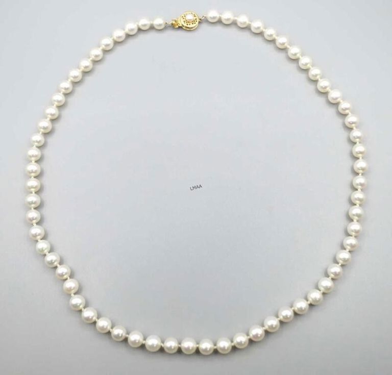 Pearl Necklace With 14k Yellow Gold Clasp