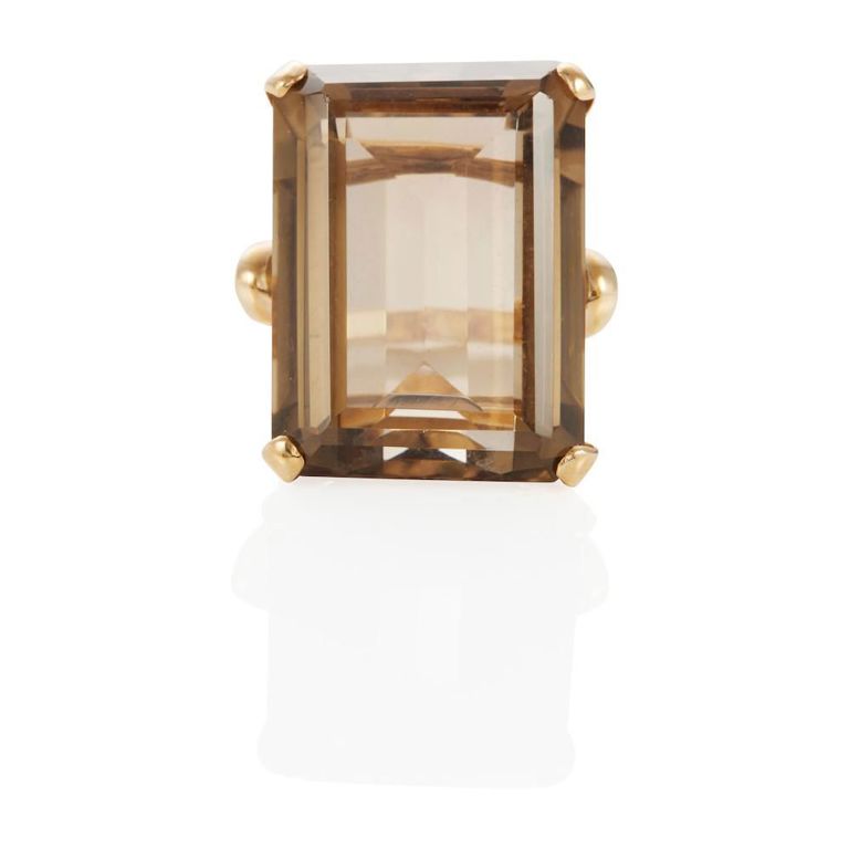 14k Gold Smoky Quartz Ring