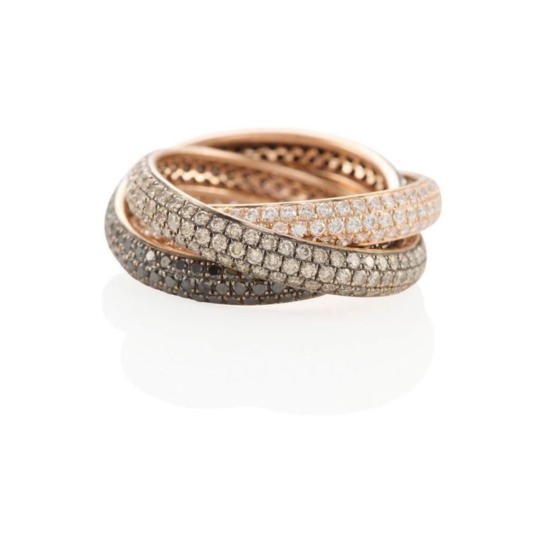 14k Gold Colored Diamond Rolling Ring