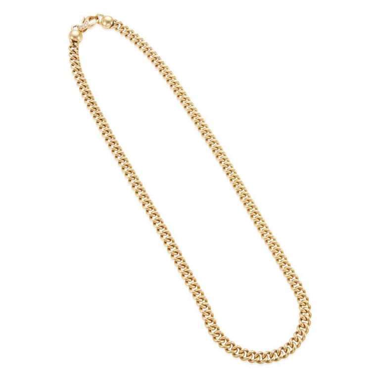 18k Gold Diamond Curb Link Necklace