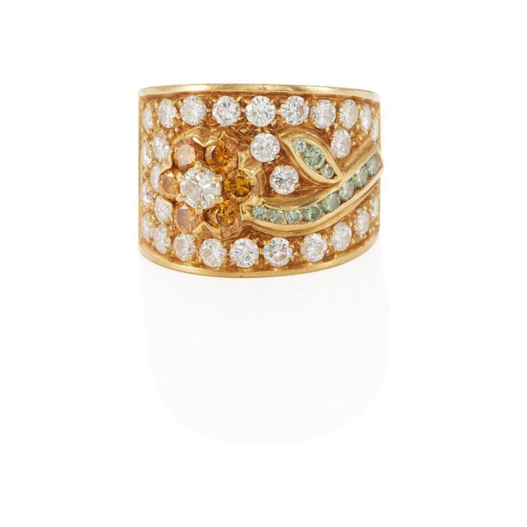 18k Gold Colored Diamond Ring