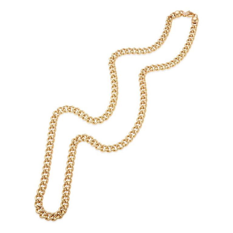 18k Gold Diamond Curb Link Necklace