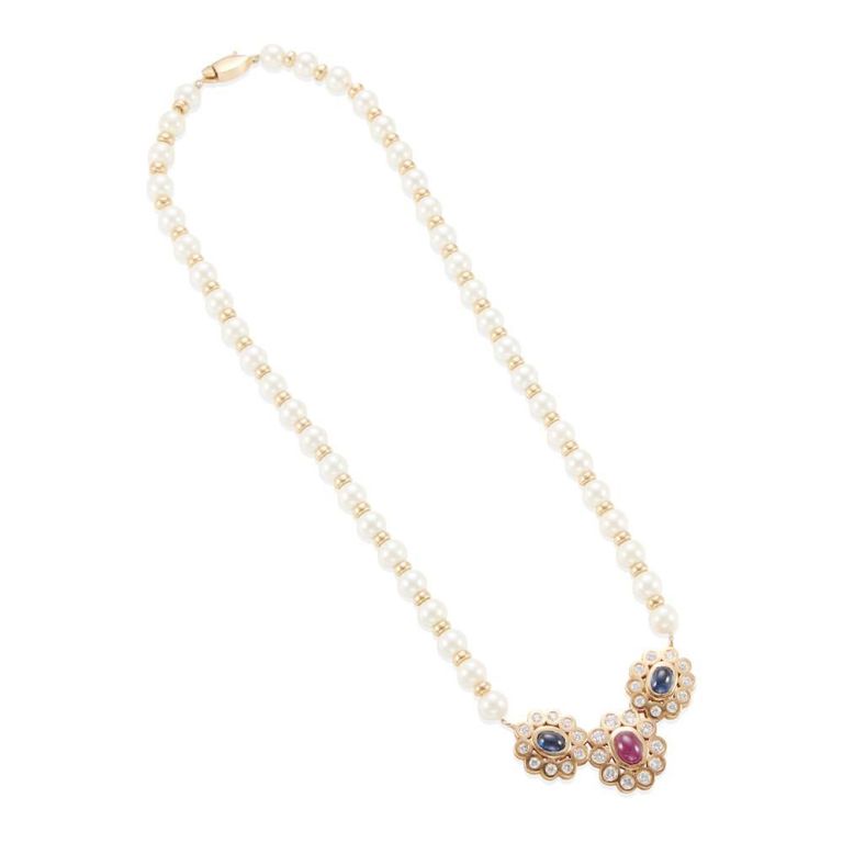 14k Gold Gem-Set Necklace