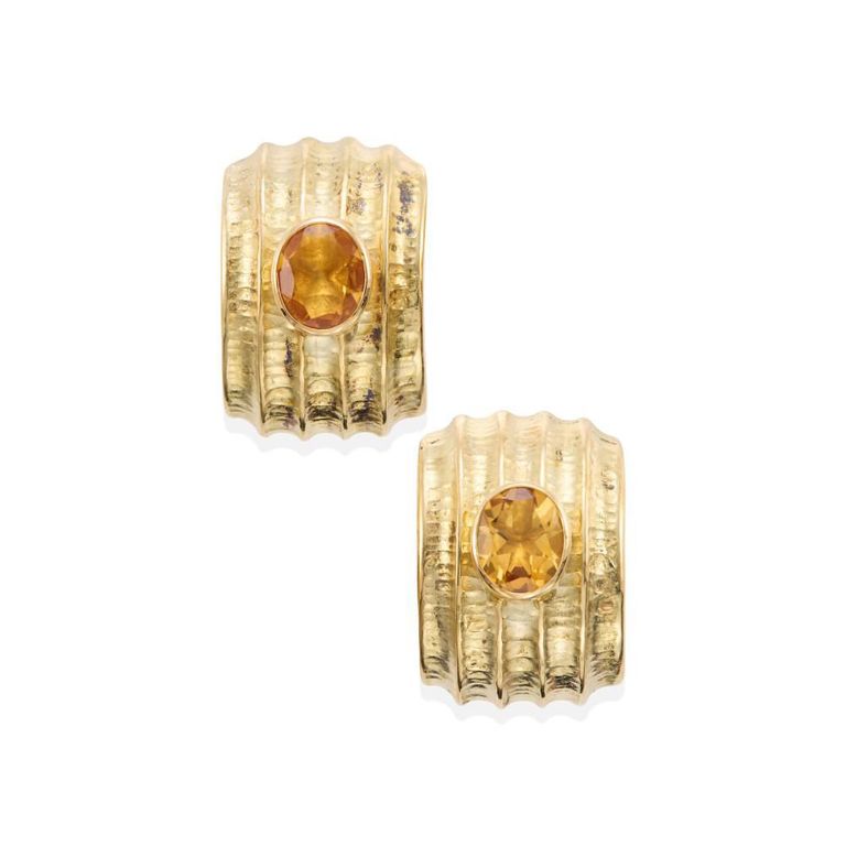14k Gold Citrine Earrings