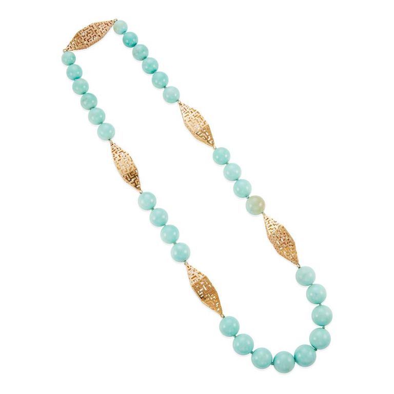 14k Gold Hardstone Necklace