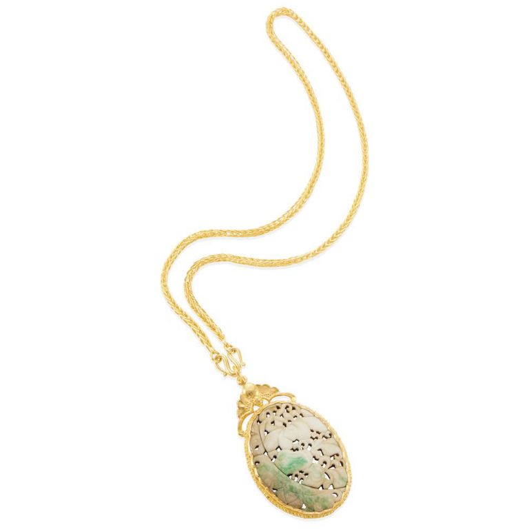 24k Gold Jade Pendant Necklace