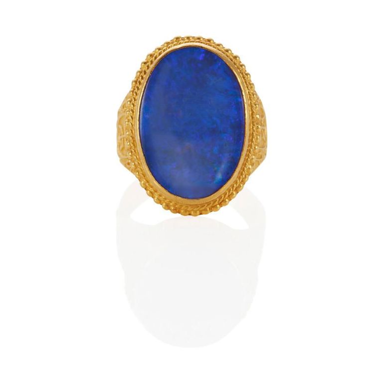 24k Gold Opal Ring
