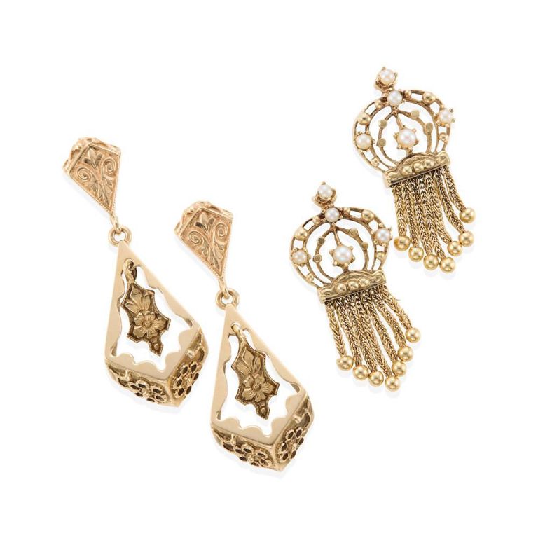 14k Gold Cultured Pearl Earrings