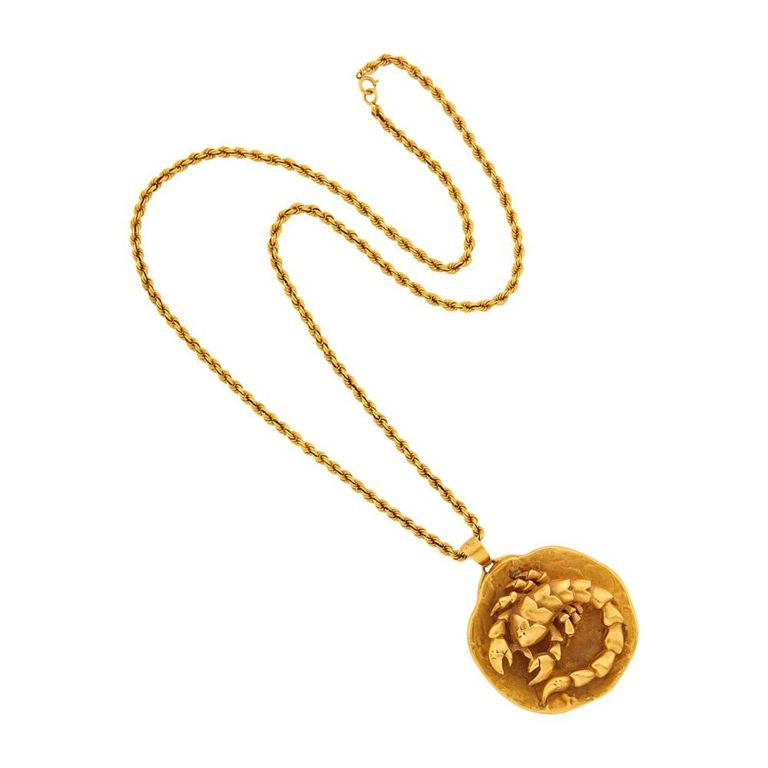 14k Gold Scorpio Pendant Necklace