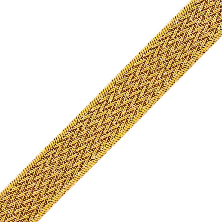 18k Gold Braided Mesh Bracelet