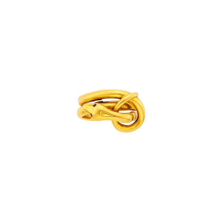 18k Gold Enamel Serpent Ring