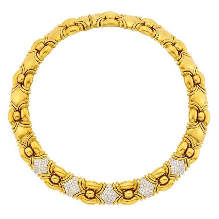 Two-Color Gold Diamond Necklace