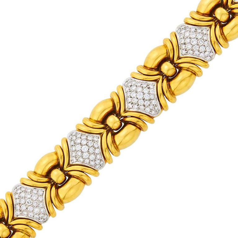 18k Two-Color Gold Diamond Bracelet