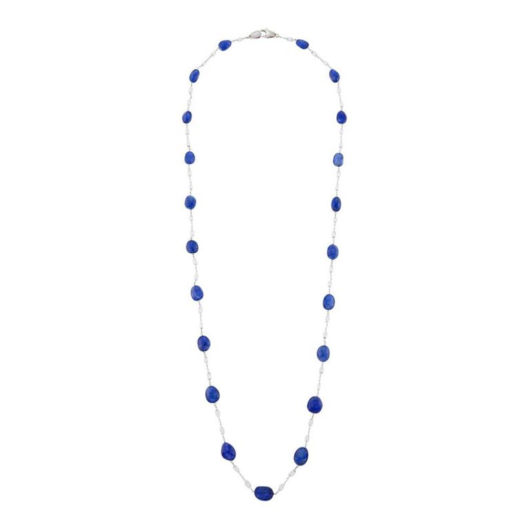 White Gold Sapphire and Diamond Necklace