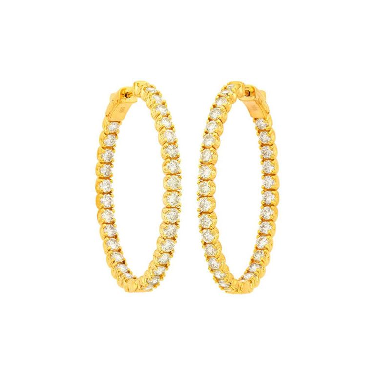 14k Gold Light Yellow Diamond Earrings