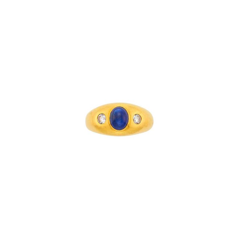 18k Gold Sapphire and Diamond Ring