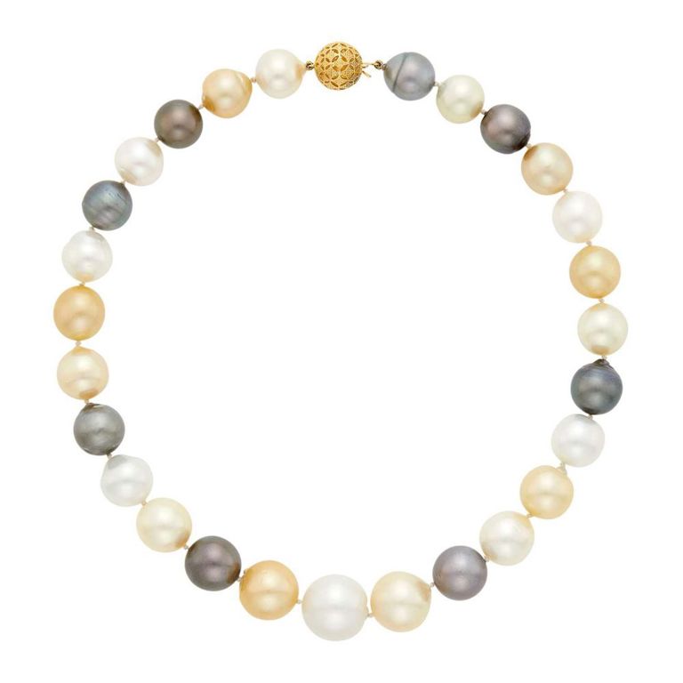 14k Gold Multicolored Pearl Necklace