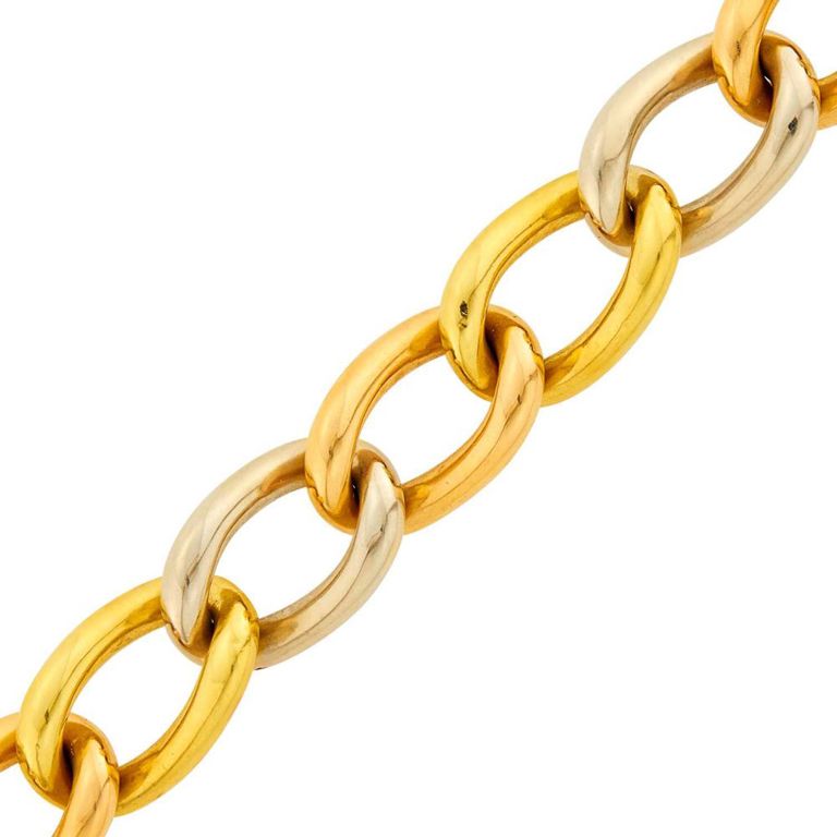 18k Tricolor Gold Link Bracelet