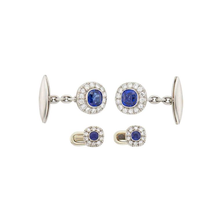 Platinum Sapphire and Diamond Dress Set