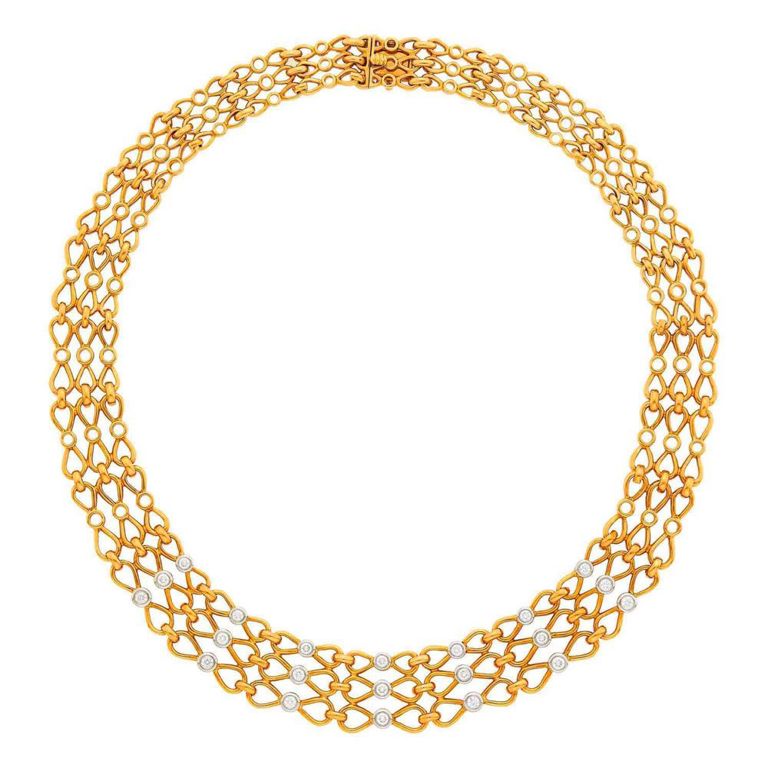 18k Gold and Platinum Diamond Necklace