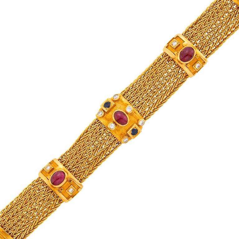 18k Gold Gem-Set Diamond Bracelet