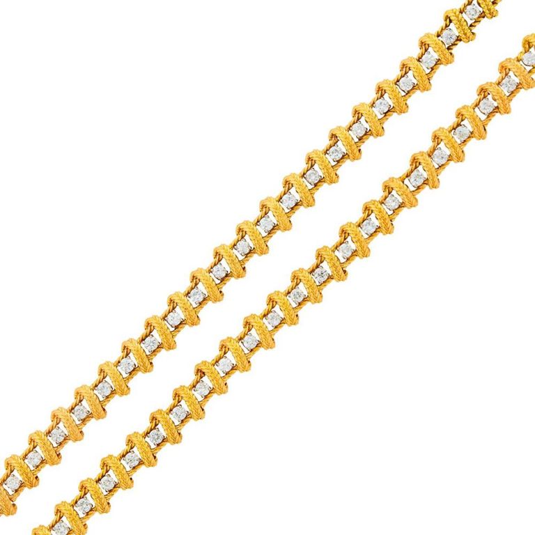 18k Gold Diamond Bracelet/Necklace Set
