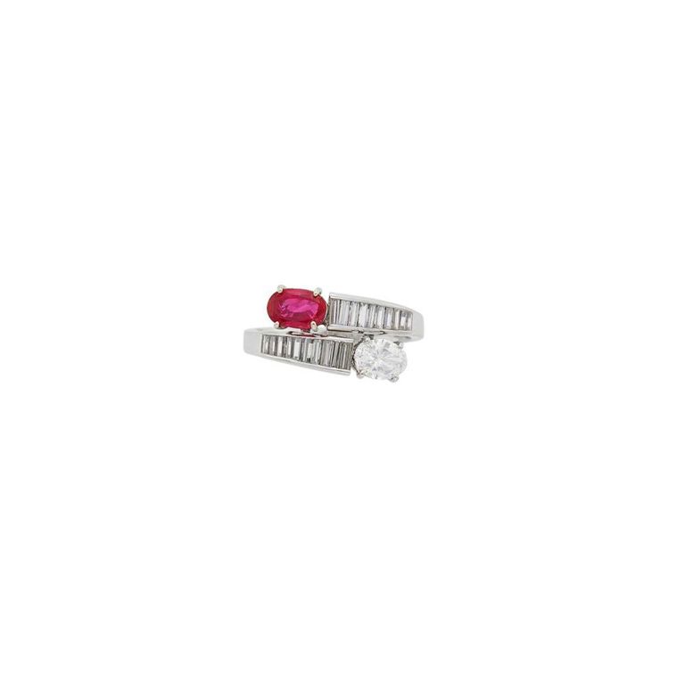 18k White Gold Ruby and Diamond Ring