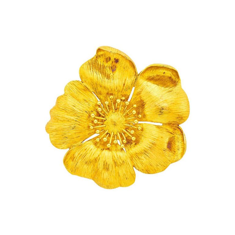 18k gold pendant18k Gold Flower Clip-Brooch