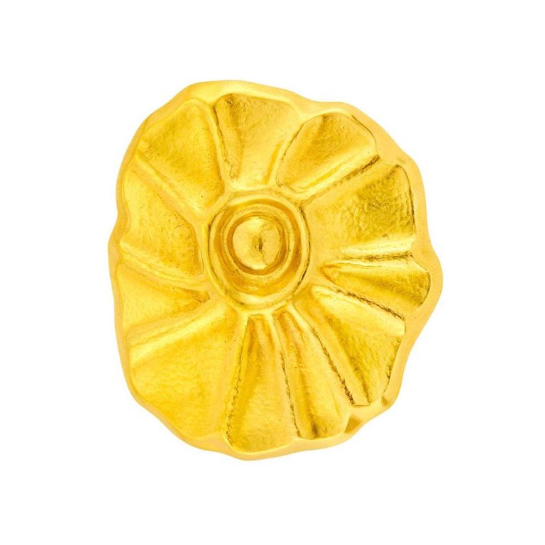 18k Gold Flower Clip-Brooch