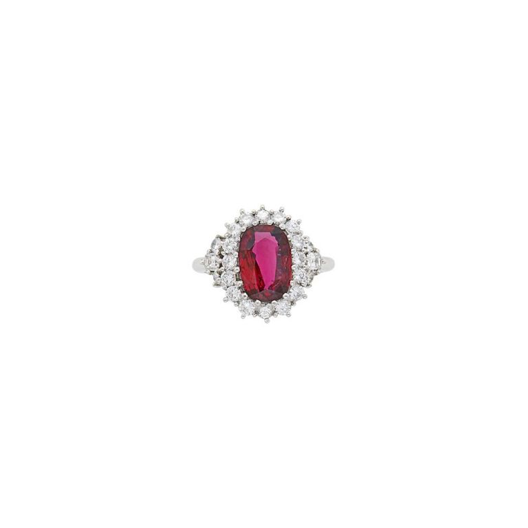 18k White Gold Ruby and Diamond Ring