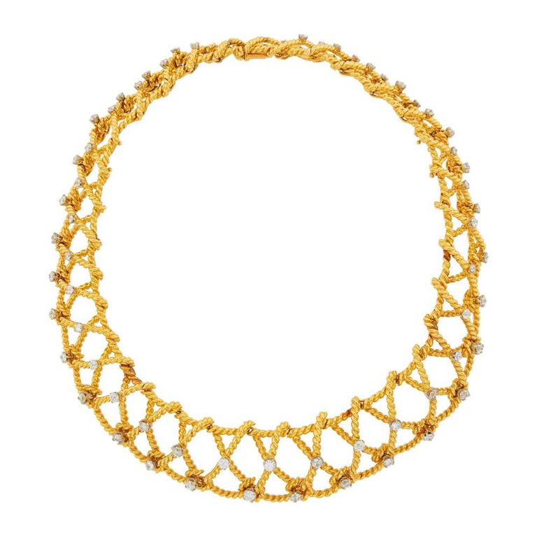 Gold and Platinum Diamond Necklace