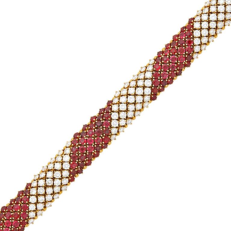 18k Gold Ruby and Diamond Bracelet