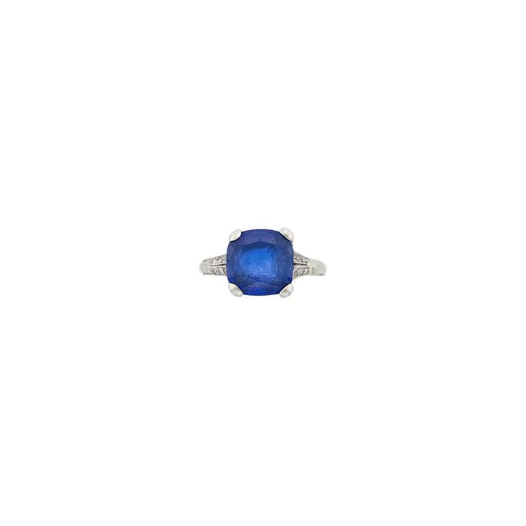 Platinum Sapphire and Diamond Ring