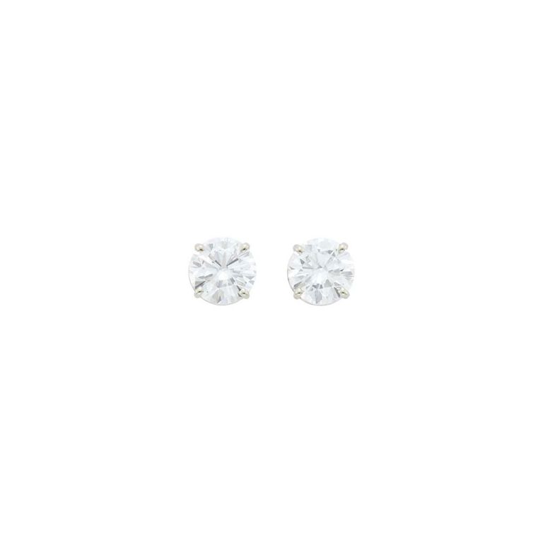 14k White Gold Diamond Stud Earrings