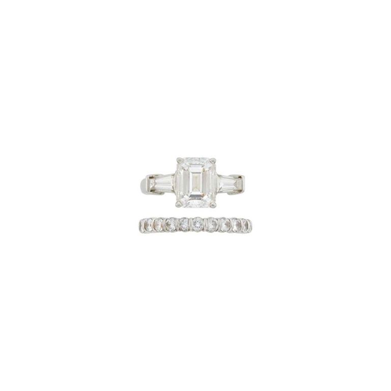 Platinum Diamond Ring and Guard Ring