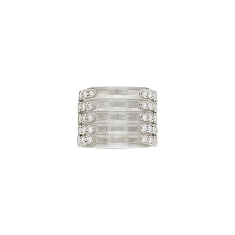 Platinum Rock Crystal and Diamond Ring