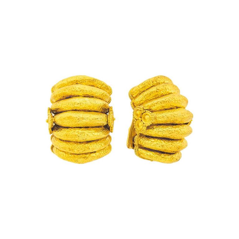 18k Gold Dome Earclips