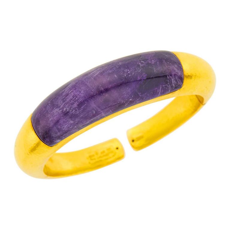 22k Gold and Amethyst Cuff Bracelet