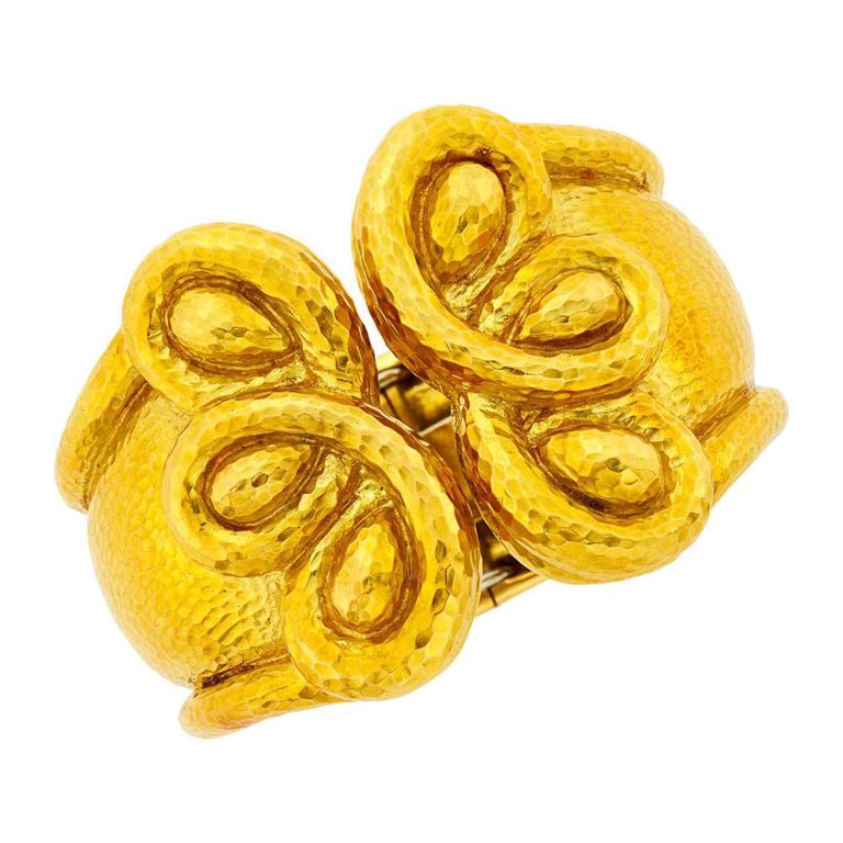 18k Gold Hammered Cuff Bracelet