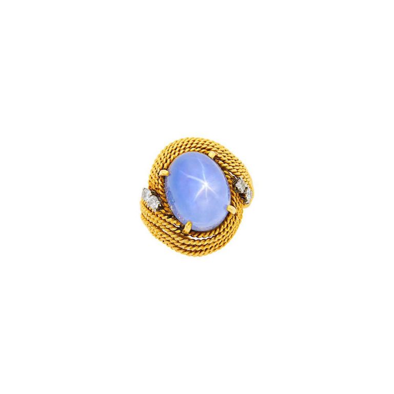Gold and Platinum Star Sapphire Ring